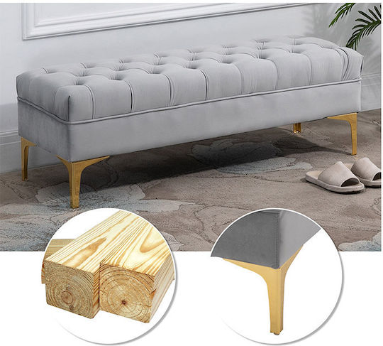 Wooden Gray Bench Stool 118x45x42cm