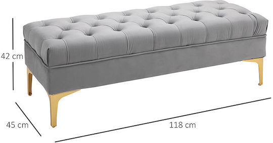 Wooden Gray Bench Stool 118x45x42cm
