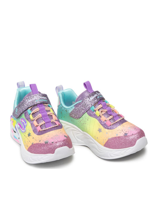 Unicorn Dreams Shoes Kids Sneakers with Scratch & Lights Purple