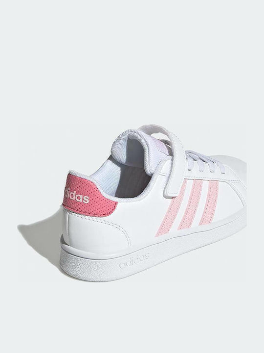 Grand Court Παιδικά Sneakers με Σκρατς Λευκά