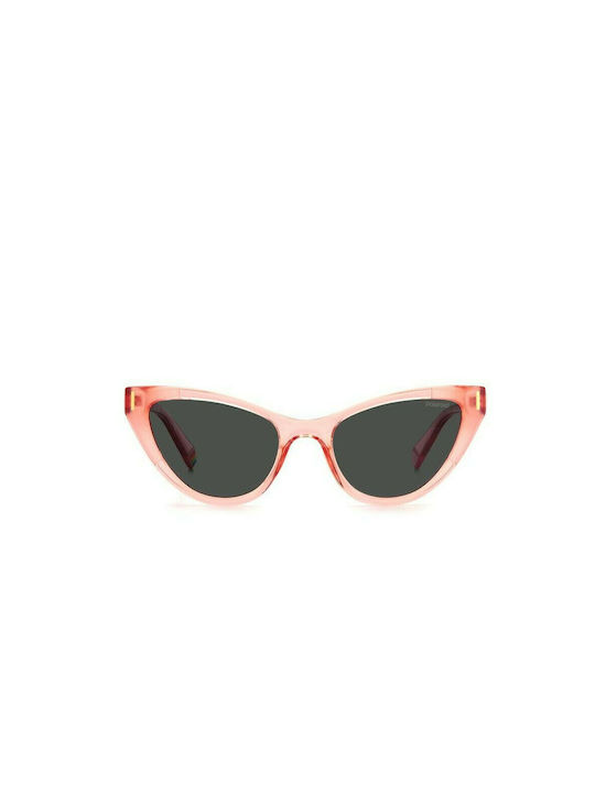 Polaroid Women's Sunglasses with Pink Plastic Frame and Black Polarized Lens PLD6174/S 9R6/M9