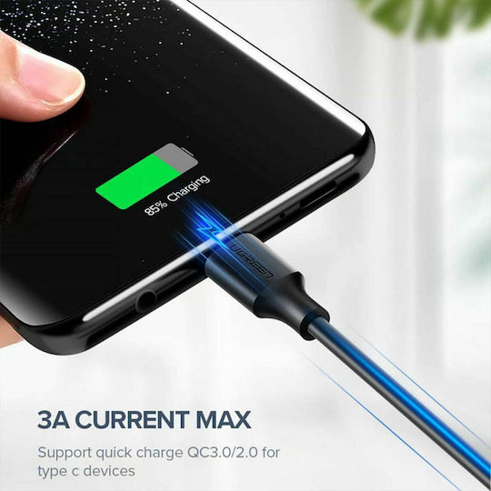 Ugreen US287 USB 2.0 Cable USB-C male - USB-A 18W PD Μαύρο 0.25m 60114