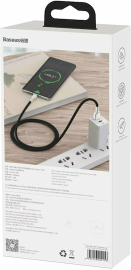 Baseus Cafule Metal Braided USB 2.0 Cable USB-C male - USB-A 66W Μαύρο 1m CAKF000101