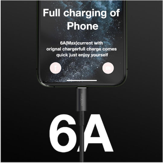 Moxom MX-CB17 USB 2.0 Cable USB-C male - USB-A 50W Black 1m