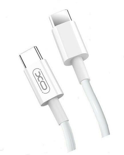 XO NB124 USB 2.0 Cable USB-C male - USB-C 40W PD Λευκό 1m XO-NB124