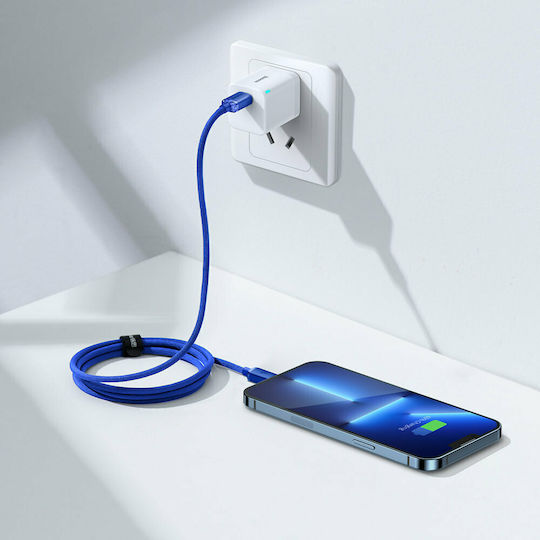Baseus Crystal Shine Braided USB-C to Lightning Cable 20W Blue 1.2m (CAJY000203)