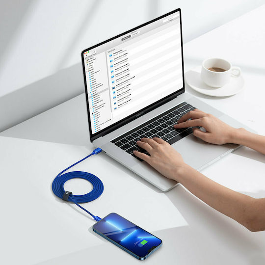 Baseus Crystal Shine Braided USB-C to Lightning Cable 20W Blue 2m (CAJY000303)