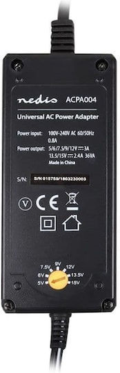 Nedis Universal Τροφοδοτικό Ρυθμιζόμενης Τάσης 15V 3A με Ισχύ 45W με 6 βύσματα (ACPA004)