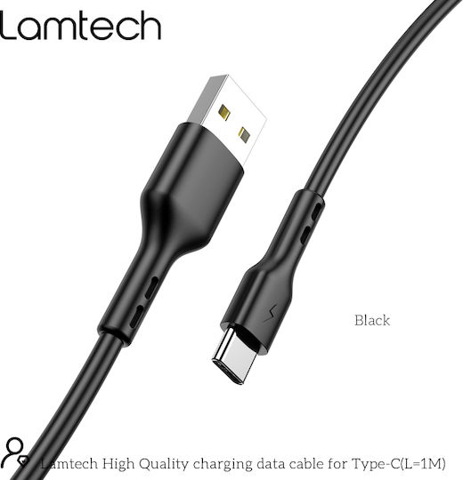 Lamtech USB 2.0 Kabel USB-C männlich - USB-A 18W Schwarz 1m (LAM442911)