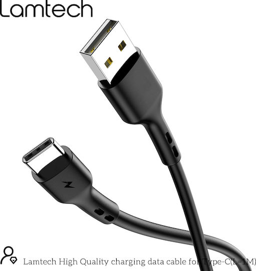 Lamtech USB 2.0 Kabel USB-C männlich - USB-A 18W Schwarz 1m (LAM442911)