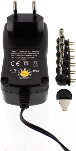 Well Adaptor Universal De Alimentare Reglabil Tensiune 3 Până La 12V 1.5A Cu Putere 18W (45043)