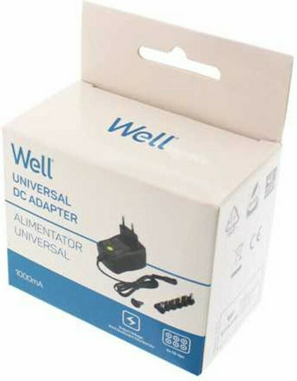 Well Adaptor Universal de Alimentare Reglabil Tensiune 12V 1A cu Putere 12W cu Încărcătoare pentru Laptop (PSUP-SMP-1000MA)