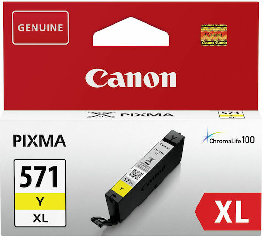 Canon CLI-571XL Γνήσιο Μελάνι Εκτυπωτή InkJet Κίτρινο (0334C001)