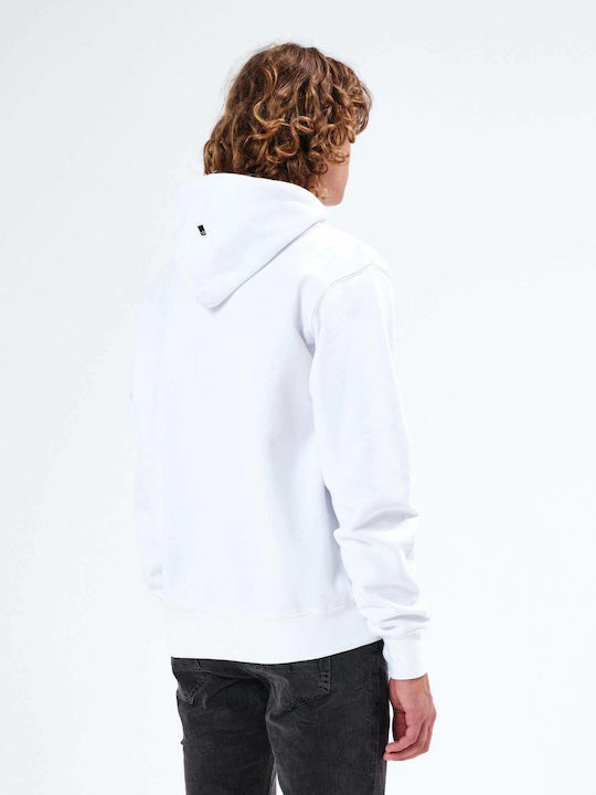 Emerson Men's Sweatshirt with Hood and Pockets White