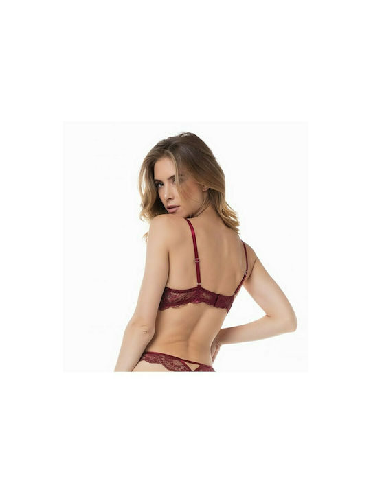 Minerva Gossip Push Up Bra Burgundy