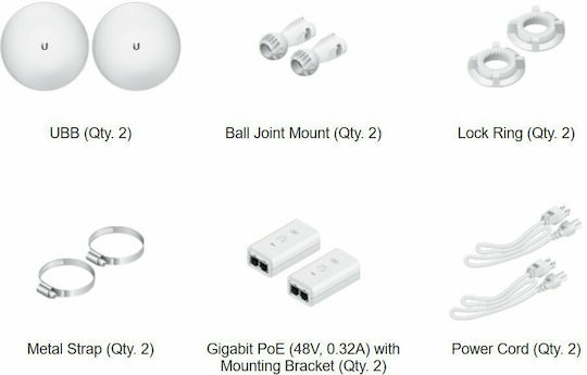 Ubiquiti UniFi Building-to-Building Bridge External WiFi Directional Antenna 17.2dBi with Ethernet Connection UBB-US