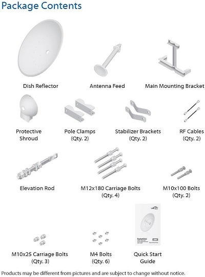 Ubiquiti RocketDish 5G34 Εξωτερική Κεραία WiFi Παραβολική 34dBi με σύνδεση SMA