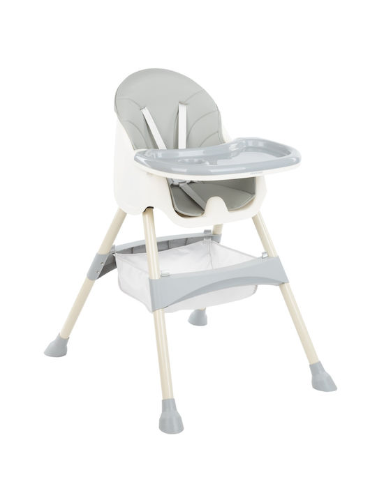 Kikka Boo Brie Scaun de Masă pentru Copii 2 în 1 cu Cadru Metalic Gri