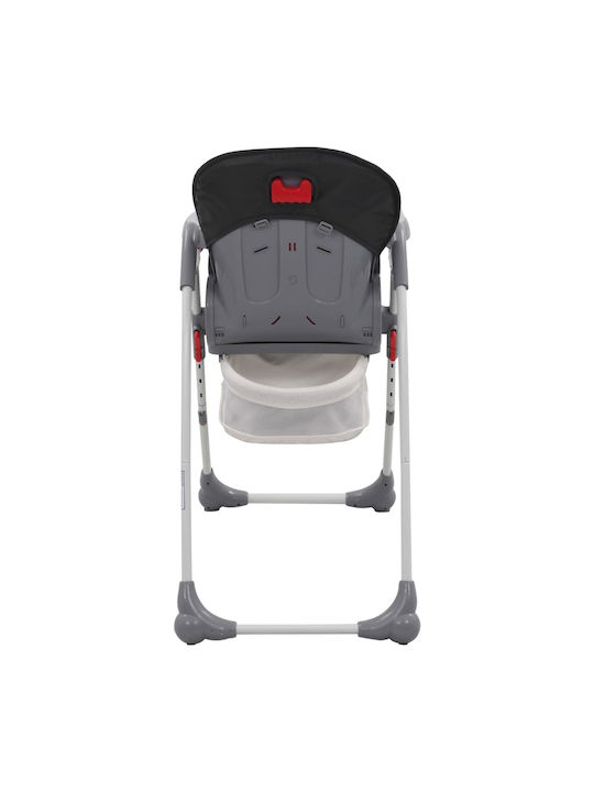 vidaXL Foldable Baby Highchair with Adjustable Height Gray