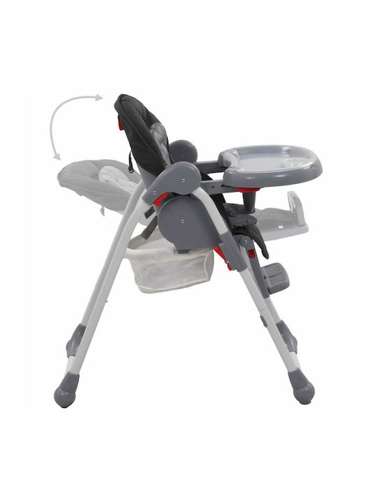 vidaXL Foldable Baby Highchair with Adjustable Height Gray