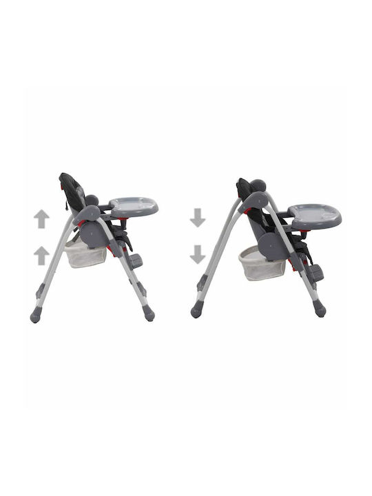 vidaXL Foldable Baby Highchair with Adjustable Height Gray