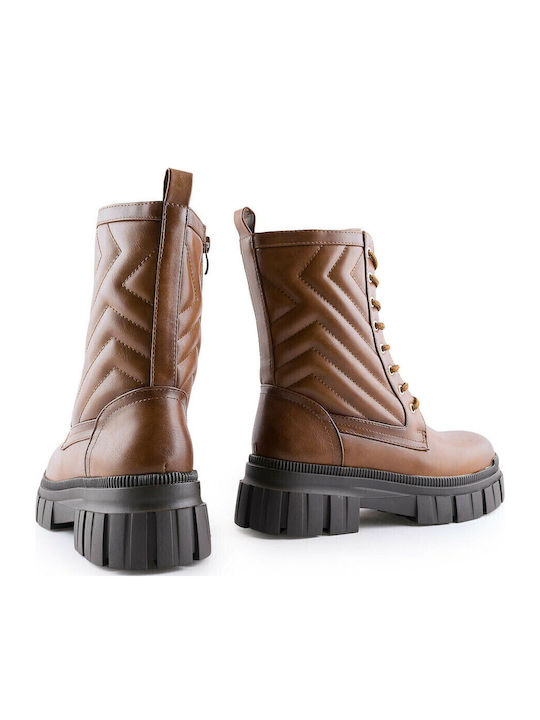 Women's Ankle Boots with Medium Heel Tabac Brown