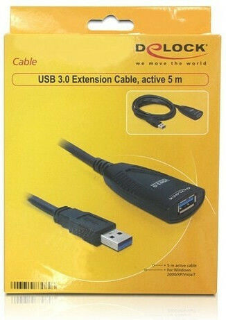 DeLock USB 3.0 Cable USB-A male - USB-A female 5m (83089)
