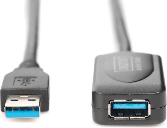 Digitus USB 3.0 Кабел USB-A мъжки - USB-A женски Черен 5м DA-73104