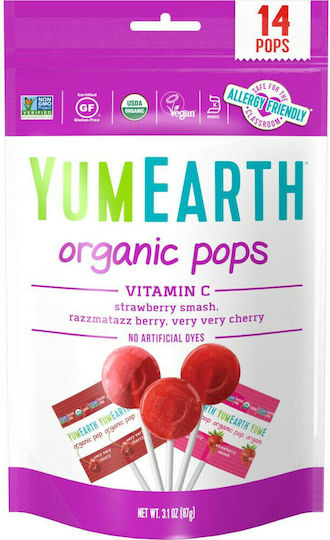 YumEarth Lollipops Organic Fruit Lollipops with Vitamin C with Flavor Fruit 85gr 14pcs