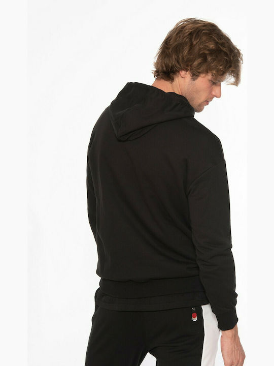 Puma Herren Sweatshirt mit Kapuze und Taschen Schwarz