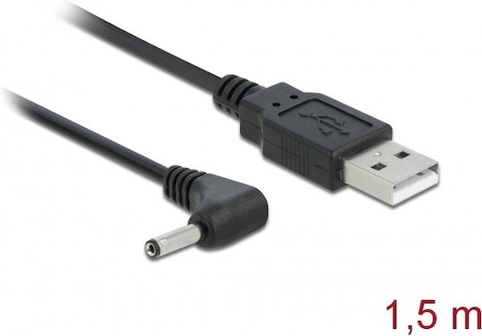 DeLock USB 2.0 Кабел USB-A мъжки - DC Черен 1.5м 83577