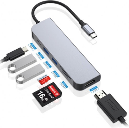 Conceptronic USB-C Docking Station mit HDMI 4K PD Silber (DONN02G)