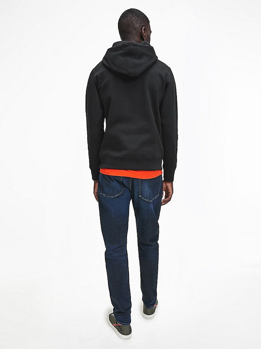 Calvin Klein Herren Sweatshirt mit Kapuze und Taschen Schwarz