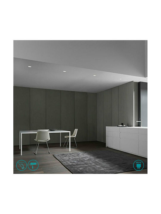 Gea Luce Astra Rund kristallin Einbau Spot mit Fassung GU10 Schwarz 12x12cm. 1Stück