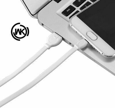 WK Flat USB 2.0 spre micro USB Cablu Alb 1m (250249) 1buc
