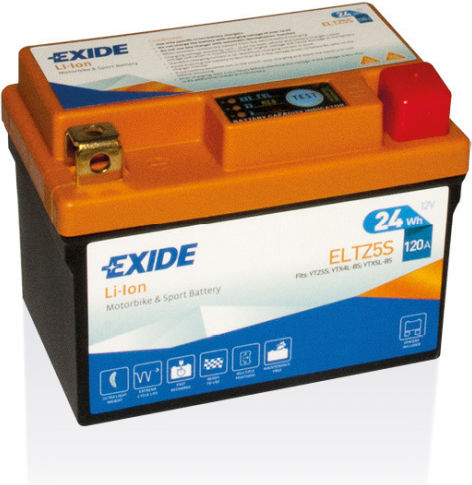 Exide li-ion Lithium Motorcycle Battery YTZ5S-BS 120A with Capacity 120Ah and 24Wh