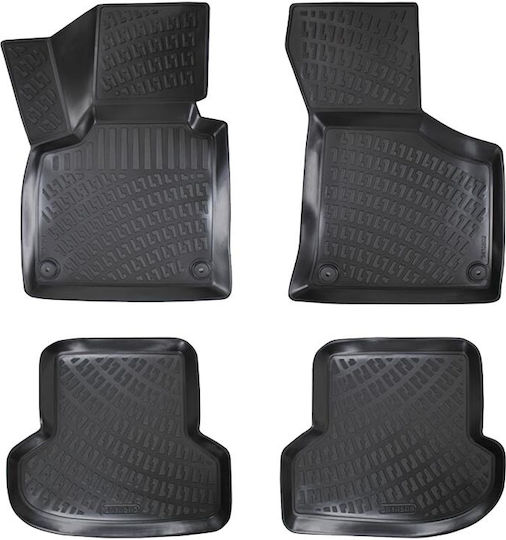 Rizline Set of Front and Rear Mats 4pcs Tray Type for Audi A3 2003-2012 Black