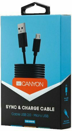 Canyon Regular USB 2.0 to micro USB Cable Μαύρο 1m (CNE-USBM1B)