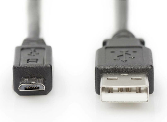 Digitus Regular USB 2.0 to micro USB Cable Μαύρο 1.8m (AK-300127-018-S)