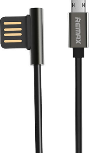 Remax Emperor RC-054m Unghi (90°) / Regular USB 2.0 spre micro USB Cablu Negru 1m 1buc