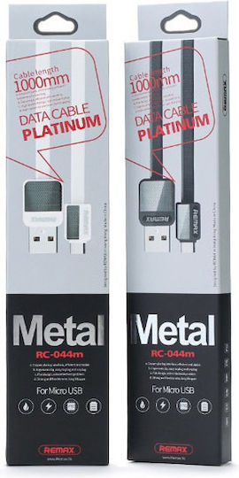 Remax Platinum RC-044m Flat USB 2.0 spre micro USB Cablu Alb 1m 1buc