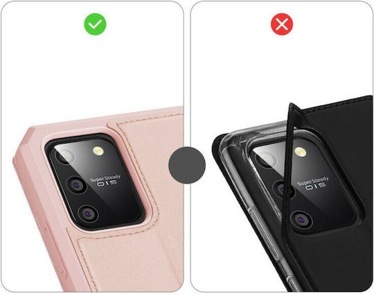 Dux Ducis Skin X Buchen Sie Synthetisches Leder Rosa (Galaxy S10 Lite)