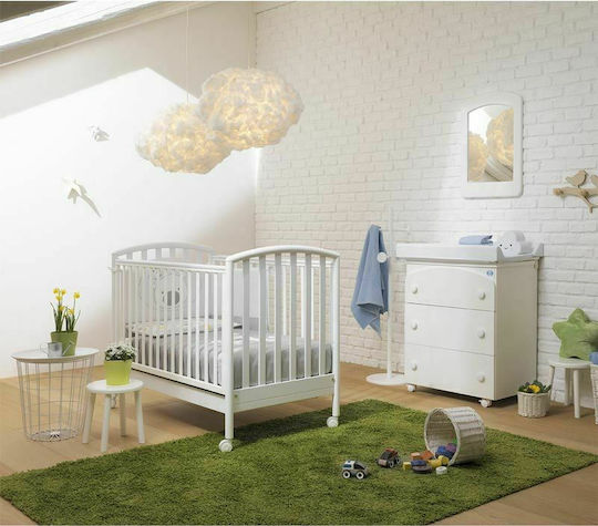 Pali Babybett Ciak Weiß mit Matratze & Räder