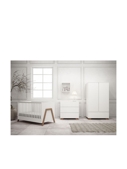 Casababy Κούνια Oslo White & Natural για Στρώμα 70x140cm