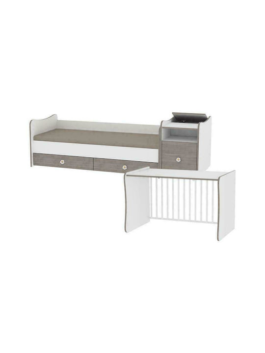 Lorelli Πολυμορφική Κούνια Trend Plus White & Artwood με Συρτάρι