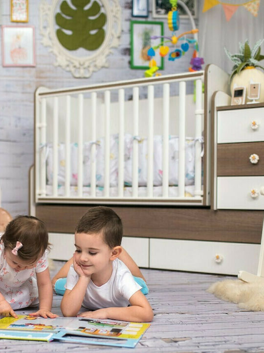 Lorelli Πολυμορφική Κούνια Trend Plus White & Artwood με Συρτάρι