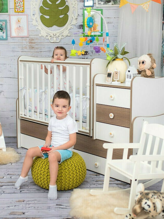 Lorelli Πολυμορφική Κούνια Trend Plus White & Artwood με Συρτάρι