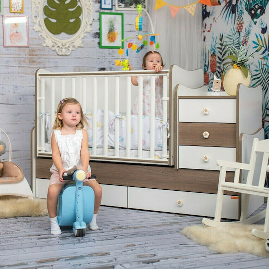 Lorelli Cabrio Babybett Trend Plus Weiß & Artwood mit Schublade