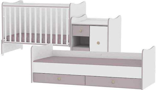Lorelli Crib Minimax White Walnut With Drawer