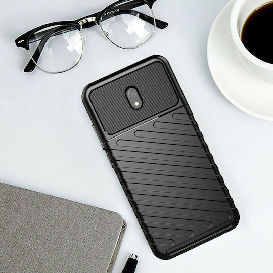 Hurtel Thunder Series Umschlag Rückseite Kunststoff Schwarz (Redmi 8A)